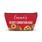 Heart Condition Bag Medical Supplies Pouch Emergency Kit for Heart Patients Personalized Travel Case for Medications and Important Info