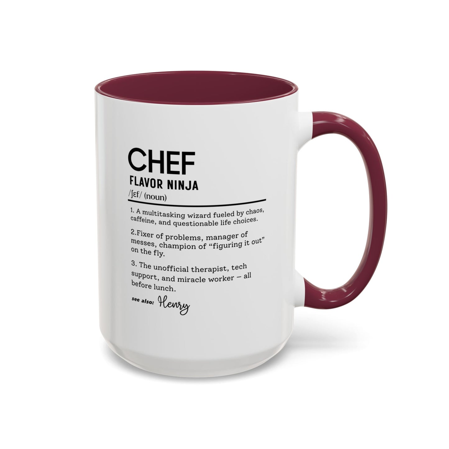 Funny Chef Mug, Custom Culinary Gift, Personalized Cooking Mug, Kitchen Humor Cup, Foodie Definition Mug, Colorful Mugs (11oz, 15oz)