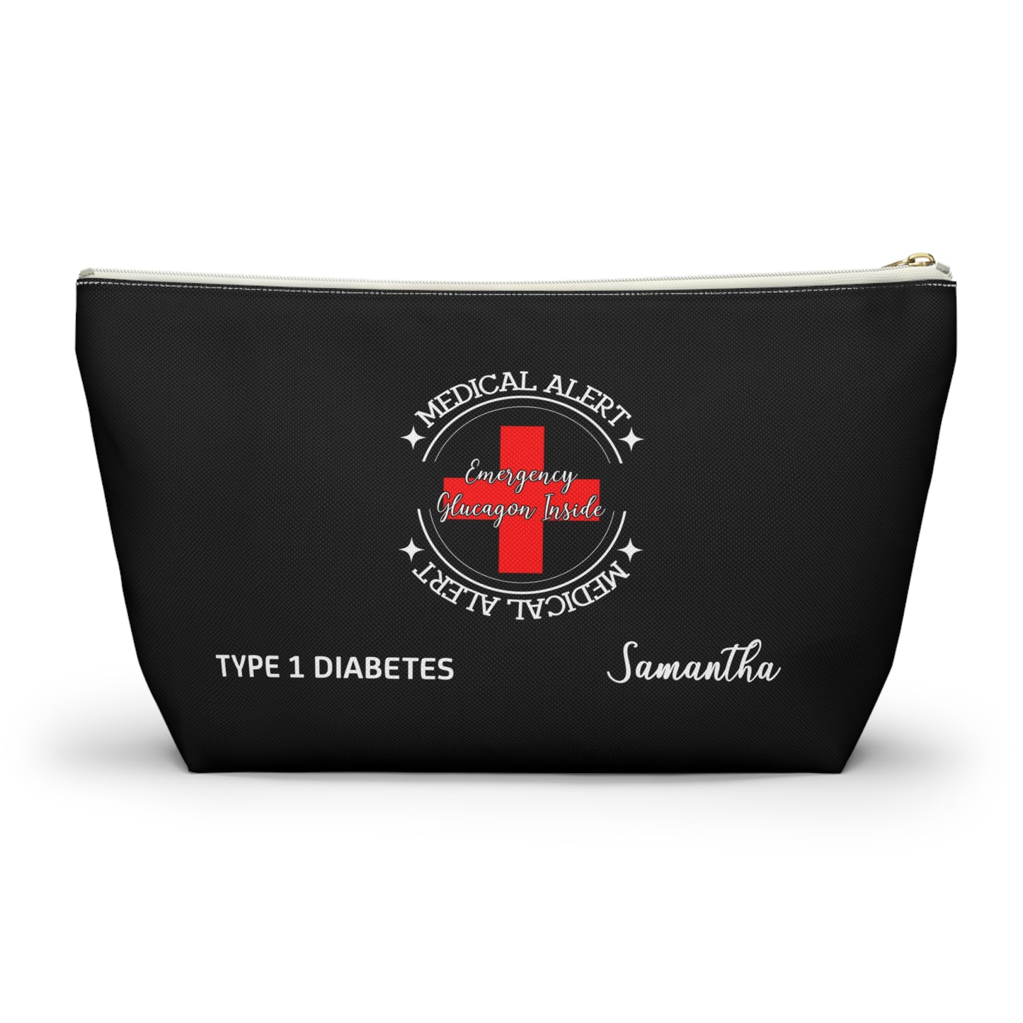Personalized Medical Alert Emergency Glucagon Kit Pouch for Type 1 Diabetes Samantha Insulin and Hypoglycemia Supplies Organizer