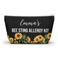 Personalized Bee Sting Allergy Kit with Epipen Storage for Emergency Use Portable Medical Alert Pouch for Kids and Adults Travel Friendly