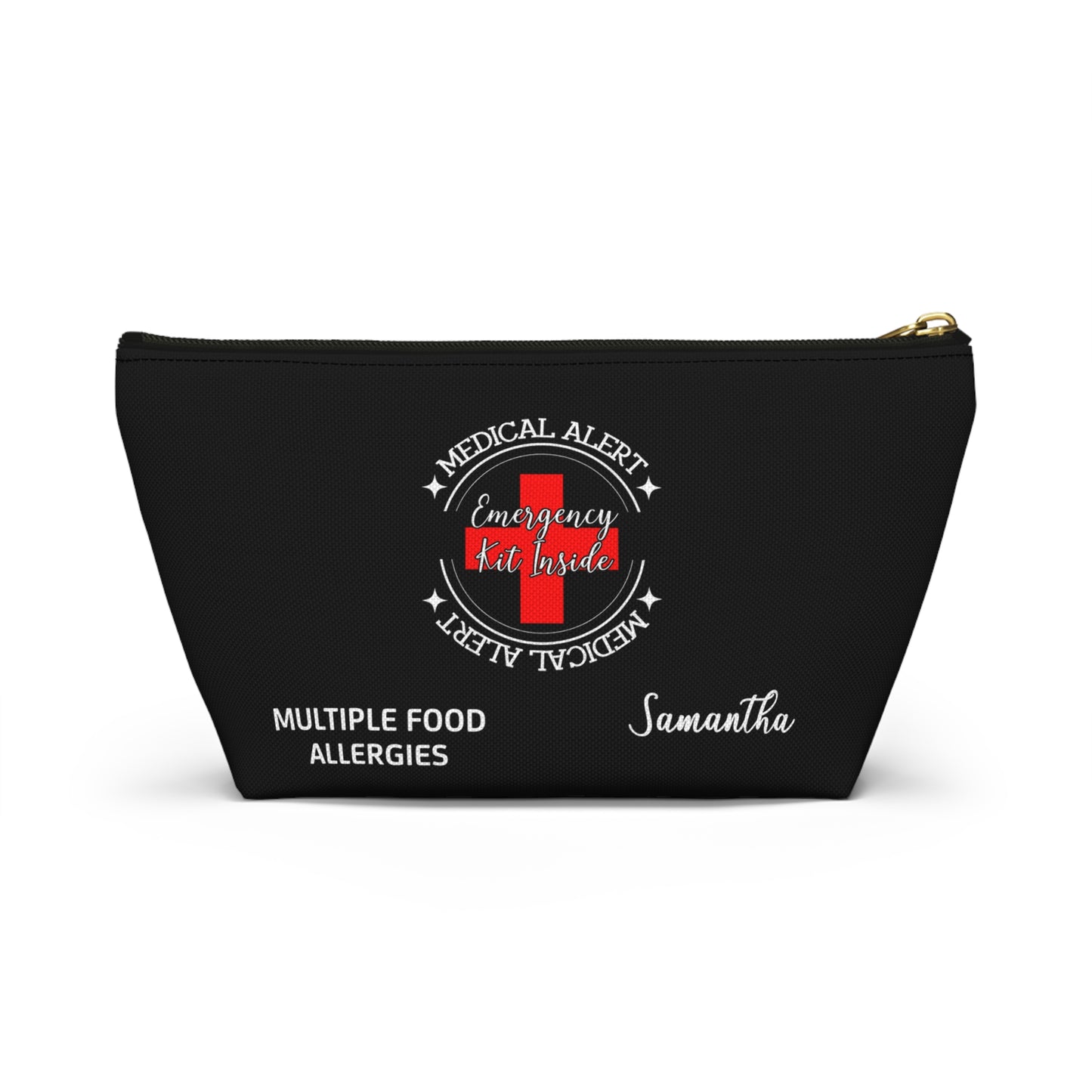 Personalized Medical Alert Emergency Kit Pouch for Multiple Food Allergies Samantha Allergy Meds and EpiPens Organizer Travel Bag