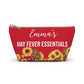 Hay Fever Essentials Pouch Allergy Meds Storage Bag for Tablets Tissues Nasal Spray Personalized Travel Case for Seasonal Allergies