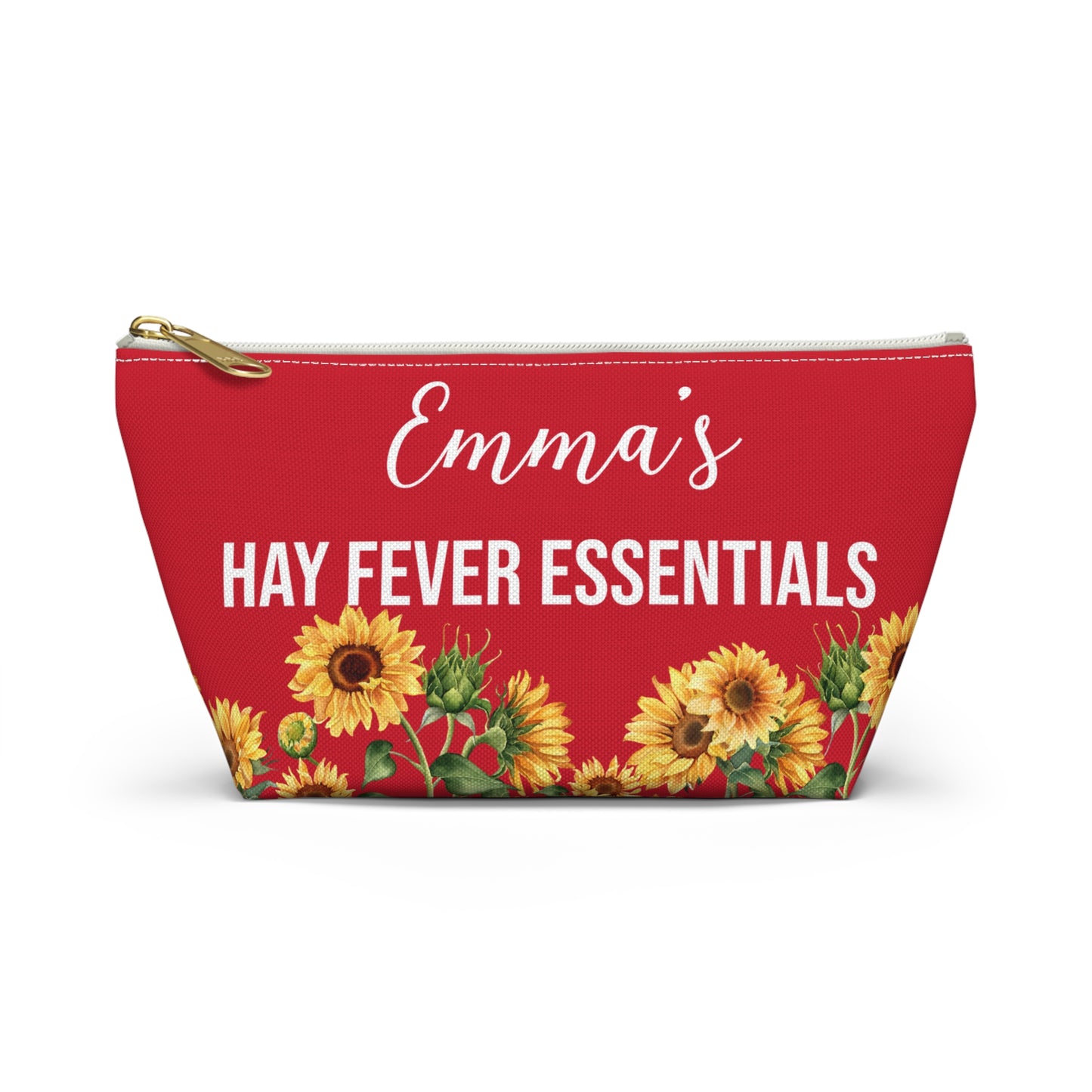Hay Fever Essentials Pouch Allergy Meds Storage Bag for Tablets Tissues Nasal Spray Personalized Travel Case for Seasonal Allergies