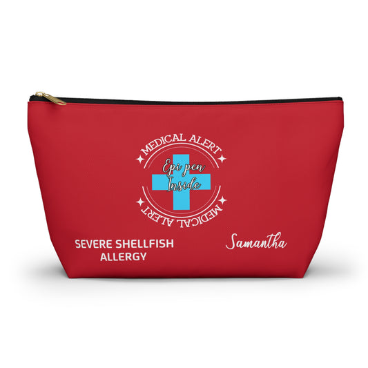 Personalized Medical Alert Epi Pen Pouch for Severe Shellfish Allergy Samantha Emergency Allergy Kit for School Travel Everyday