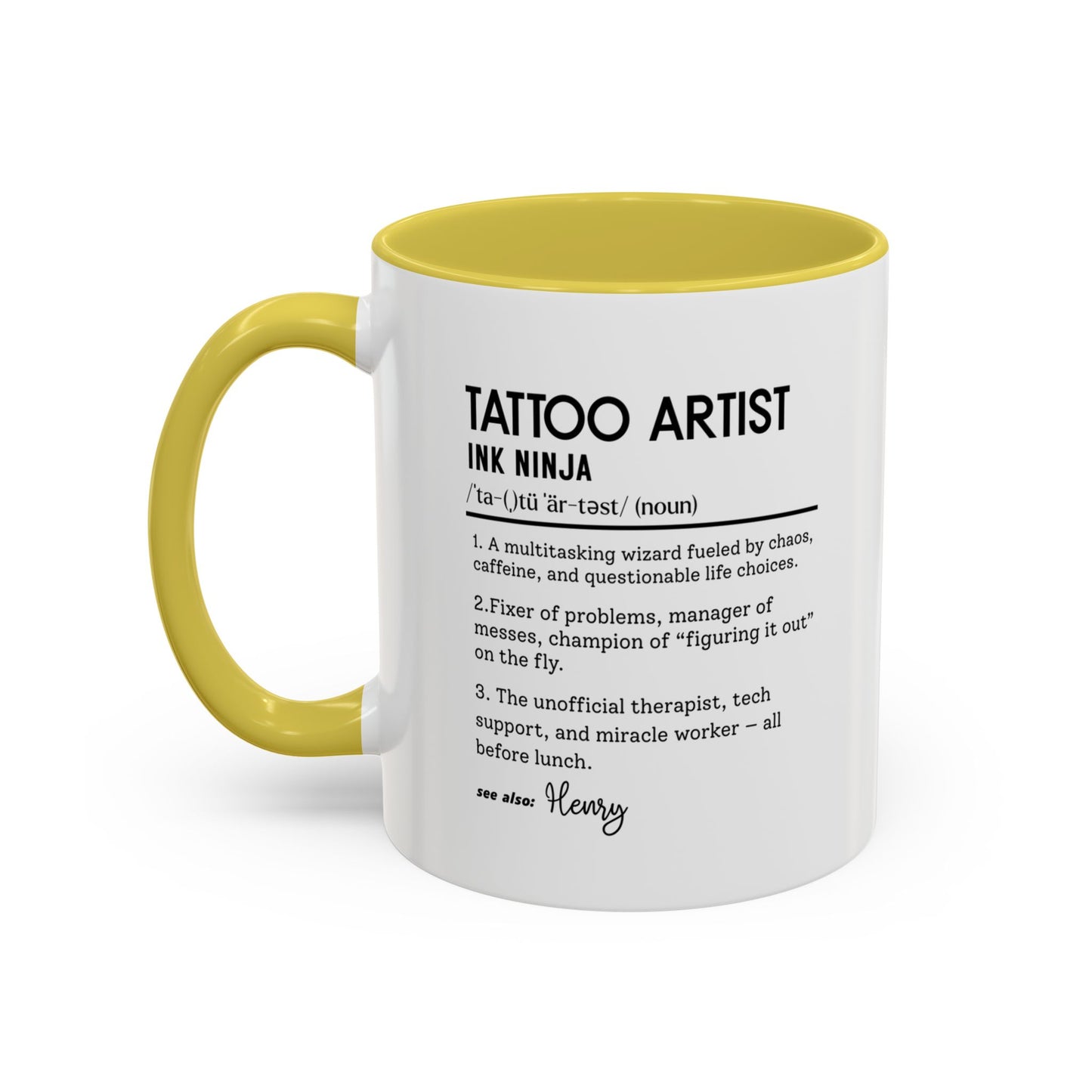 Custom Tattoo Artist Mug, Funny Ink Gift, Tattoo Definition Mug, Personalized Artist Mug, Colorful Mugs (11oz, 15oz)