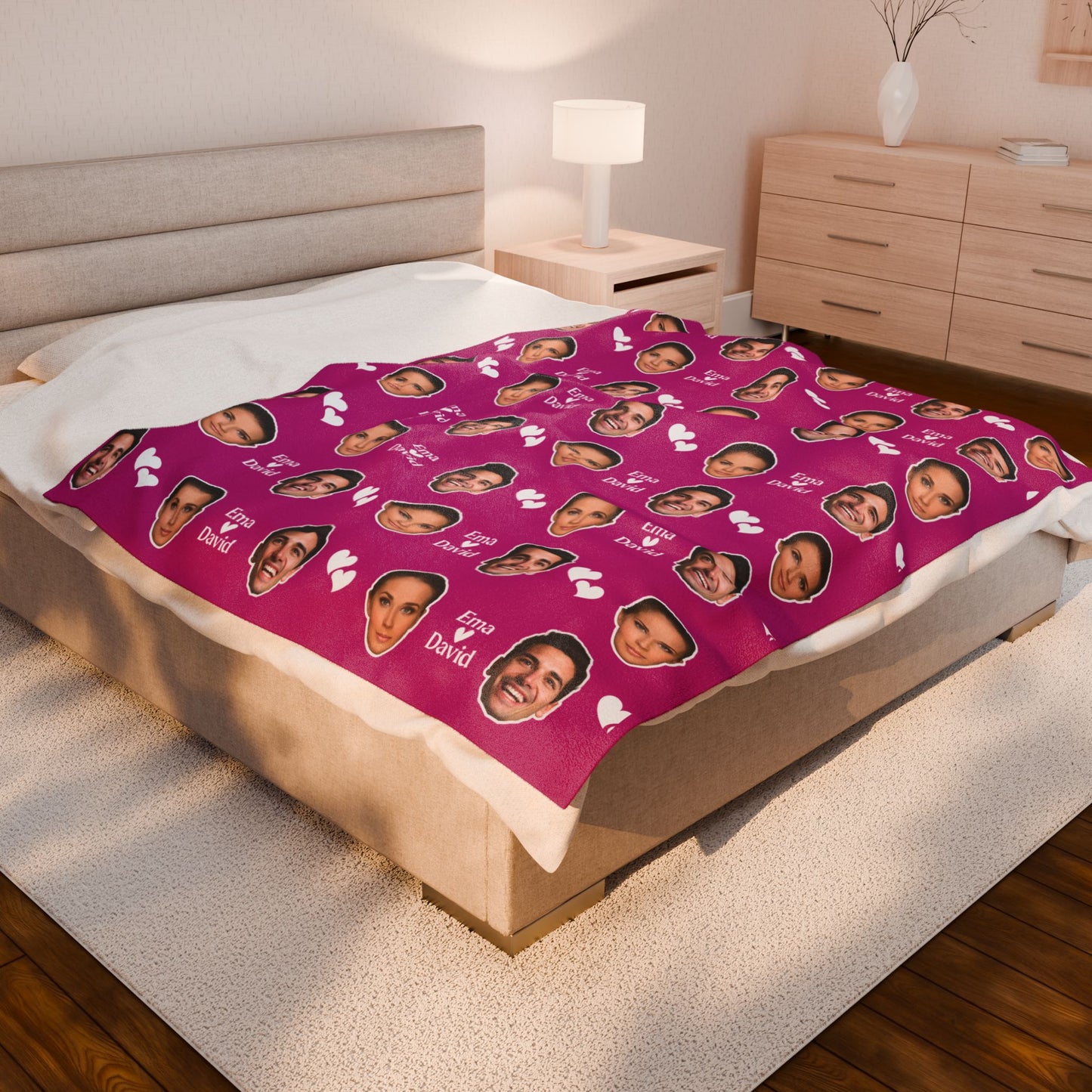 Personalized Face Blanket, Custom Photo Blanket, Faces on Blanket, Gift for Family, Custom Image Blanket, Graduation Gift, Cozy Throw