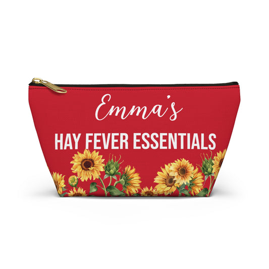 Hay Fever Essentials Pouch Allergy Meds Storage Bag for Tablets Tissues Nasal Spray Personalized Travel Case for Seasonal Allergies