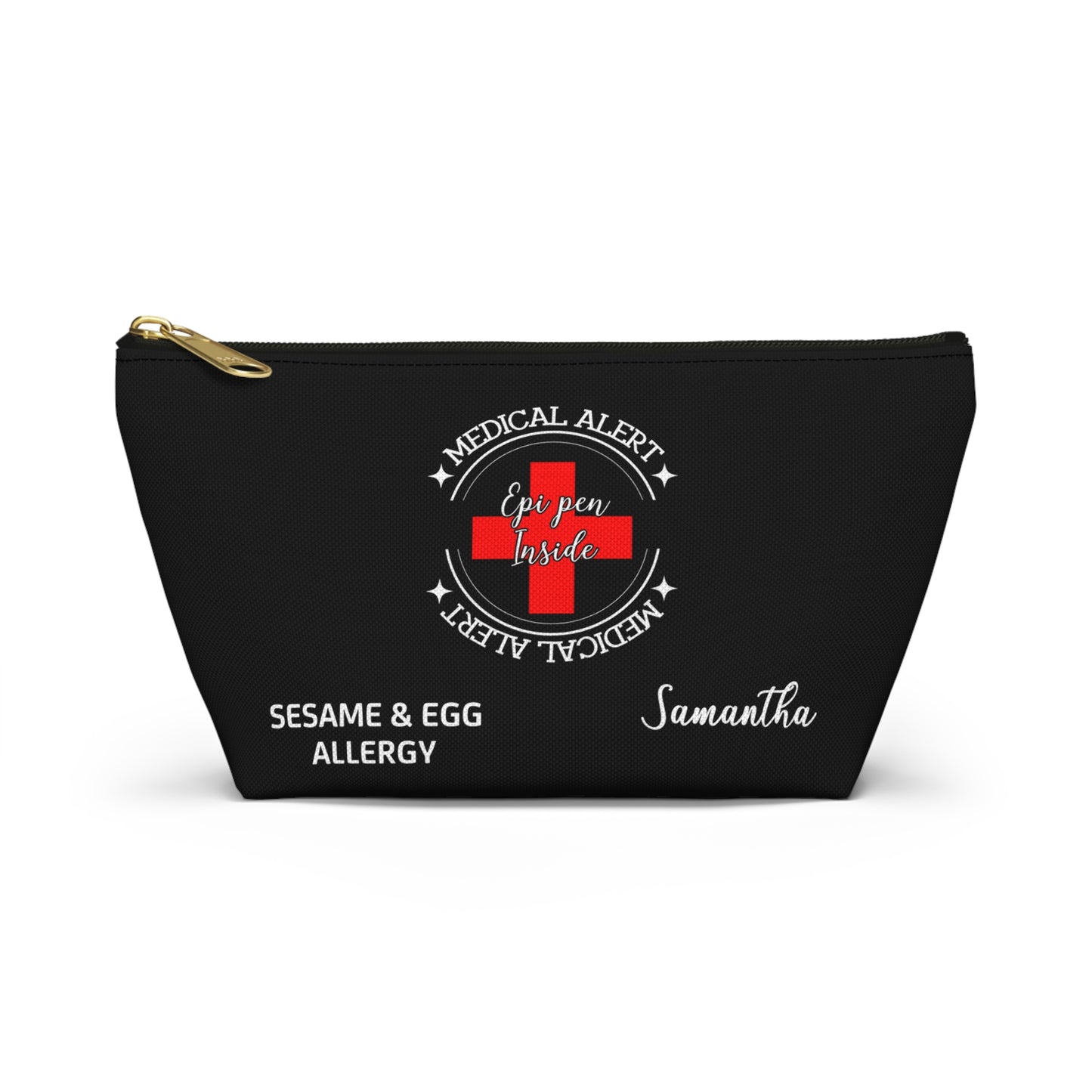 Personalized Medical Alert EpiPen Pouch for Sesame and Egg Allergy Samantha Emergency Allergy Kit Travel Organizer and Storage Bag