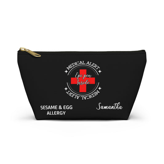 Personalized Medical Alert EpiPen Pouch for Sesame and Egg Allergy Samantha Emergency Allergy Kit Travel Organizer and Storage Bag