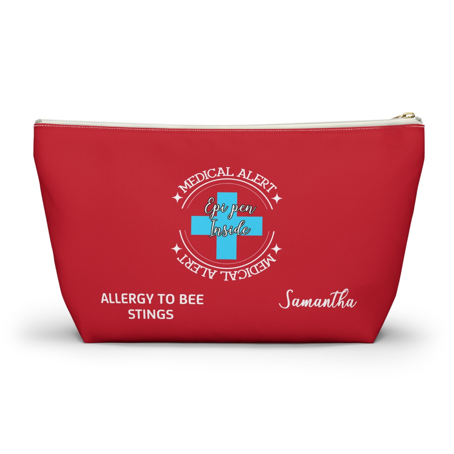 Personalized Medical Alert Epi Pen Pouch for Bee Sting Allergy Samantha Emergency Allergy Kit for School Travel or Everyday Use