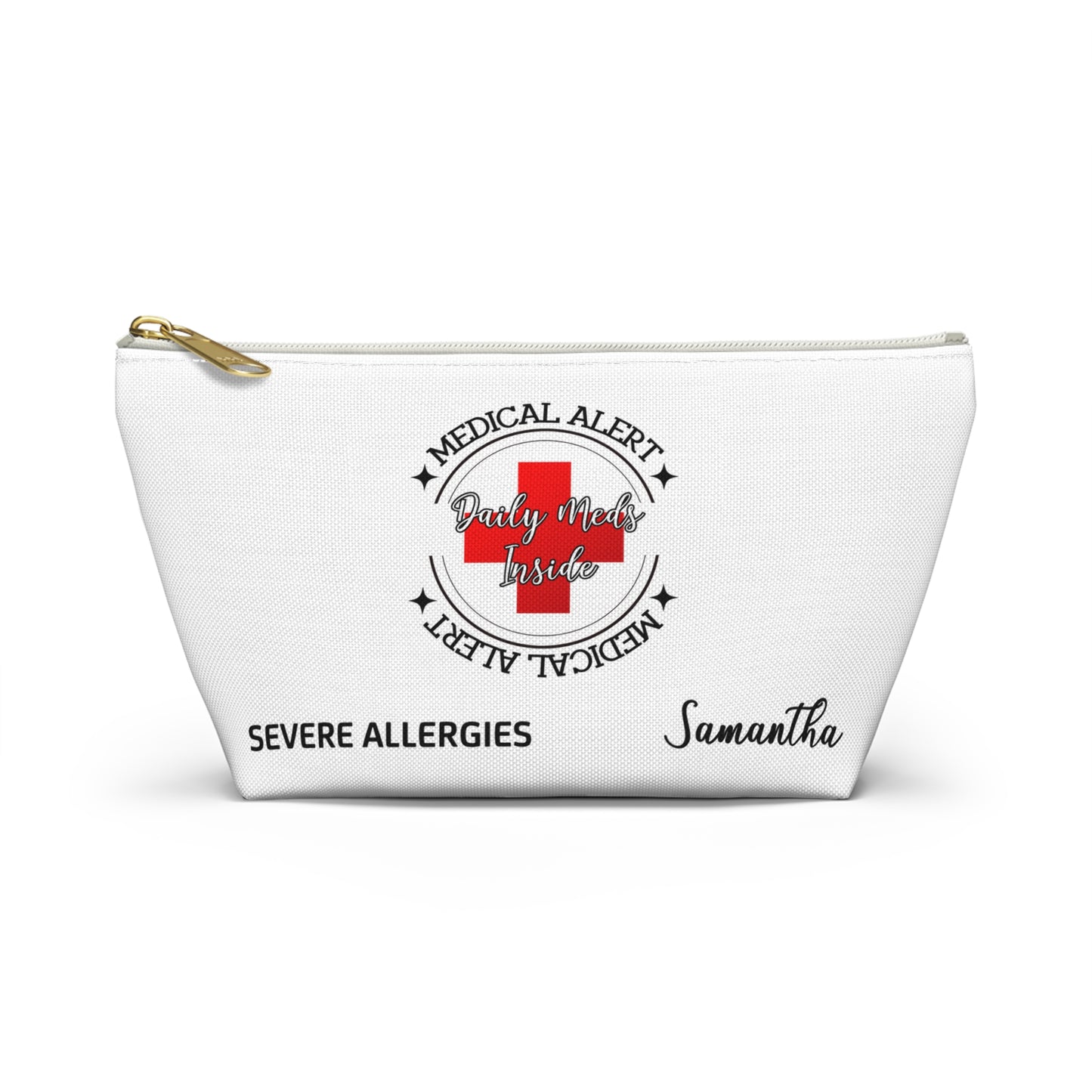 Personalized Medical Alert Accessory Pouch for SEVERE ALLERGIES - Samantha Edition