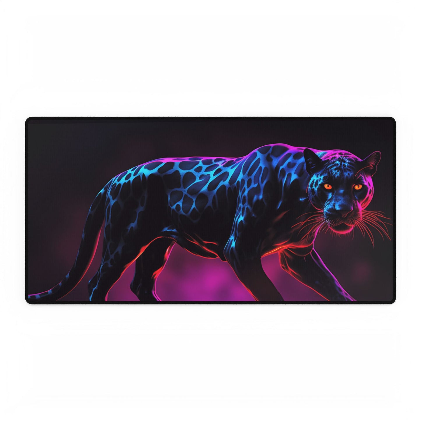 Neon Panther Desk Mat - Stylish Mouse Pad, Office Accessory, Gamer Gift, Home Decor, Desk Organizer