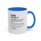 Diver Dictionary Mug, Funny Depth Dweller Coffee Cup, Custom Ocean Lover Mug Gift, Colorful Mugs (11oz, 15oz), Scuba Diver Gift
