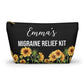 Migraine Relief Kit for Emergency Meds Personalized Pouch for Headache Essentials Travel Medication Organizer for Daily Pain Support