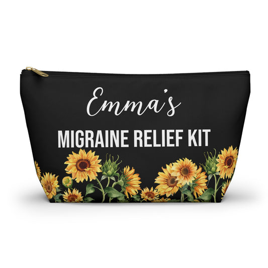 Migraine Relief Kit for Emergency Meds Personalized Pouch for Headache Essentials Travel Medication Organizer for Daily Pain Support