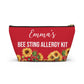 Bee Sting Allergy Kit Medical Alert Pouch Personalized EpiPen Storage Bag for Severe Insect Allergies Travel and Daily Use