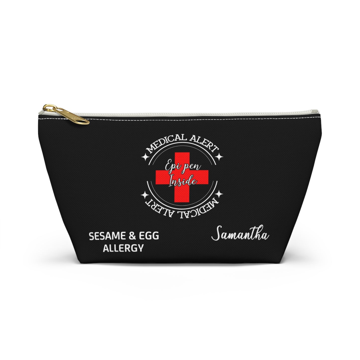 Personalized Medical Alert EpiPen Pouch for Sesame and Egg Allergy Samantha Emergency Allergy Kit Travel Organizer and Storage Bag