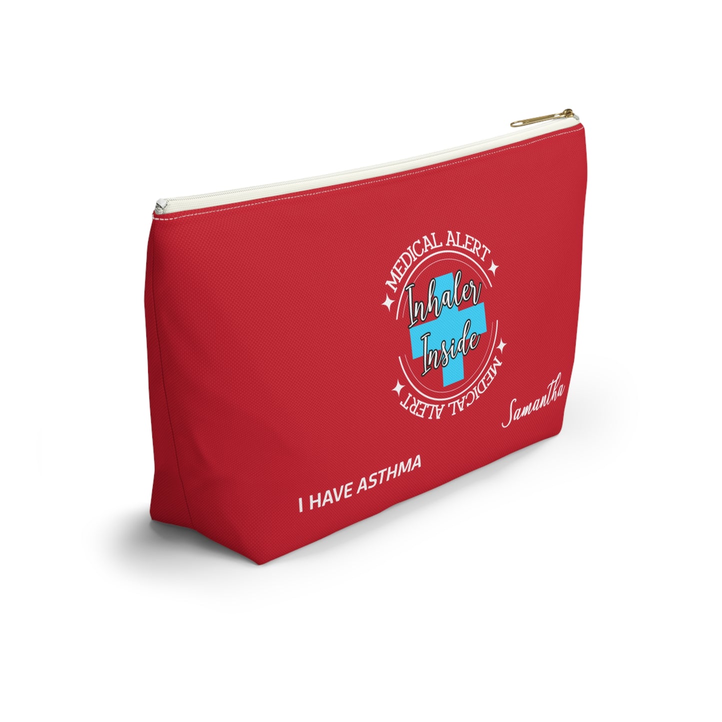 Personalized Medical Alert Inhaler Pouch for Asthma Samantha Emergency Respiratory Kit Inhaler Storage Travel School Ready