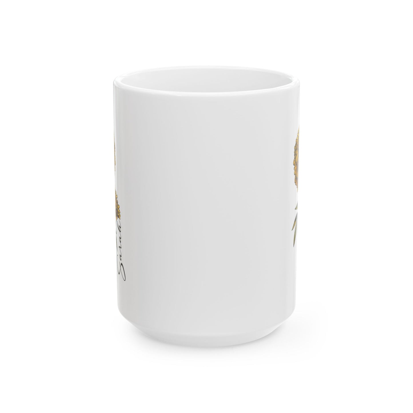 October Birth Flower Marigold Mug 11oz 15oz Personalized Floral Coffee Cup Birthday Gift for Her Custom Ceramic Autumn Flower Mug