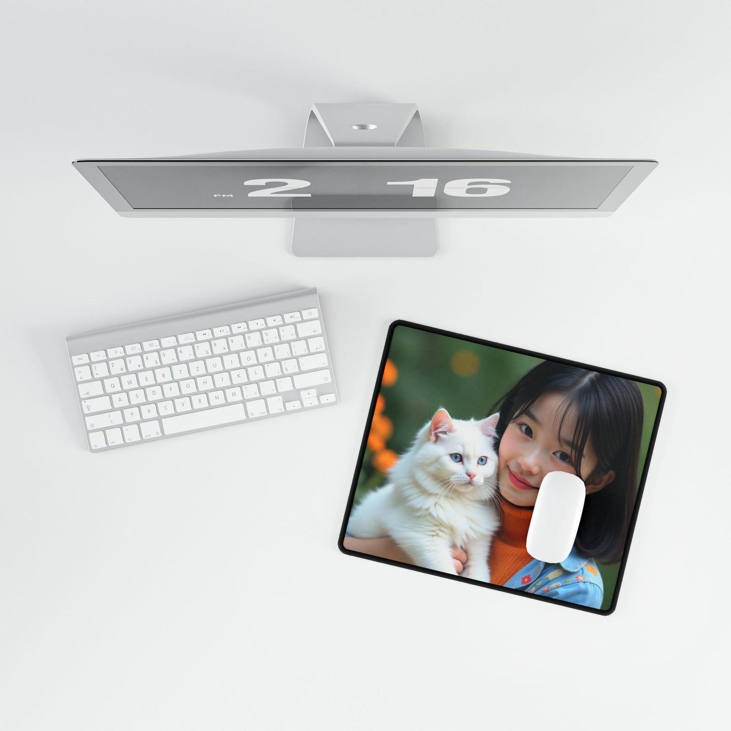 Personalized Desk Mats Featuring Cat & Girl Design, Cute Home Office Decor, Unique Gift for Cat Lovers, Gamer Desktop Accessories, [...]