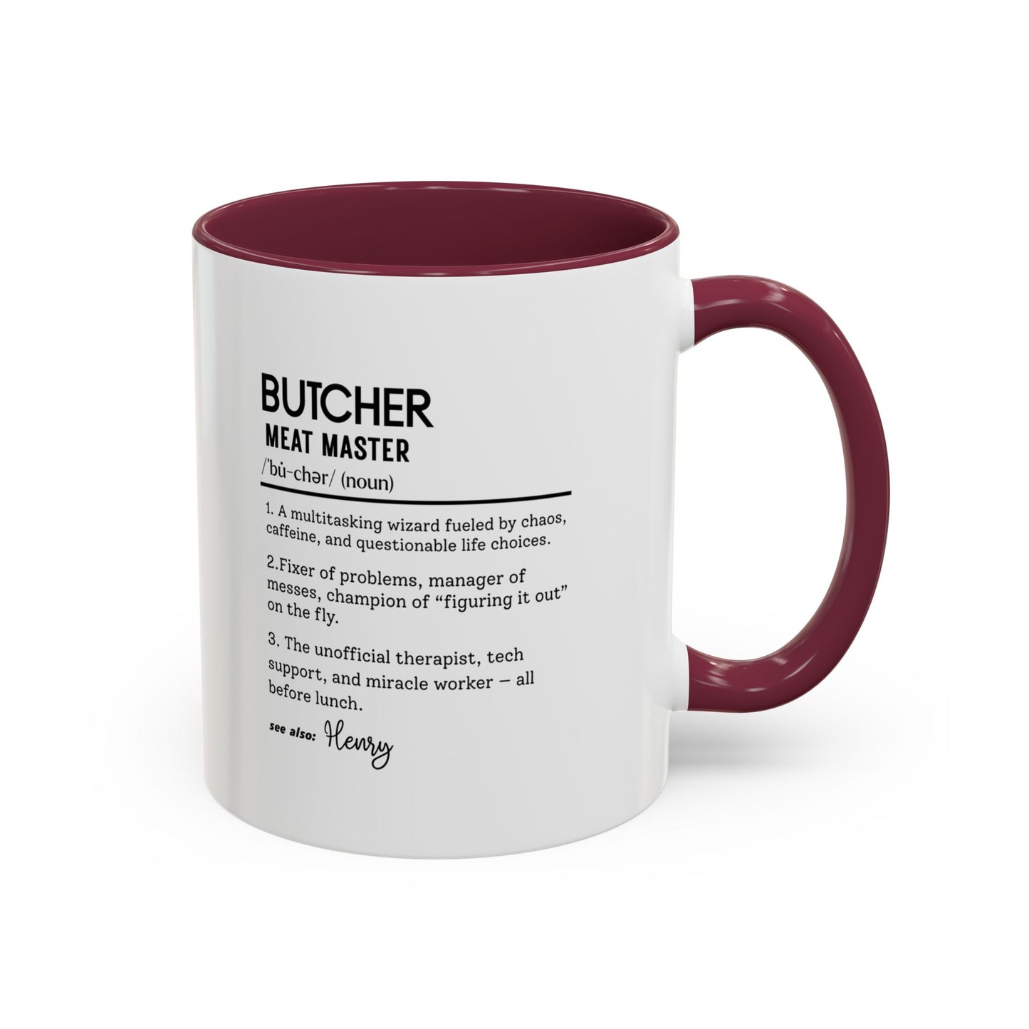 Custom Butcher Mug, Funny Dictionary Definition Gift, Meat Master Mug, Butcher Coffee Cup, Personalized Butcher Gift, Meat Cutter Mug