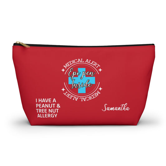 Personalized Medical Alert Epi Pen Pouch for Peanut and Tree Nut Allergy Samantha Emergency Allergy Kit for School Travel