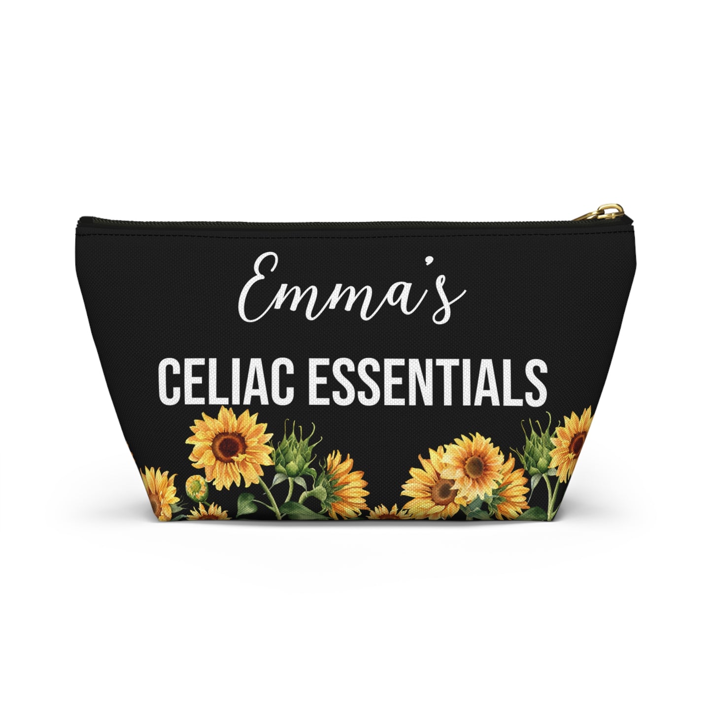 Personalized Celiac Essentials Pouch for Gluten Free Safety Travel Bag with Medical Alert Storage for Kids and Adults with Celiac Disease