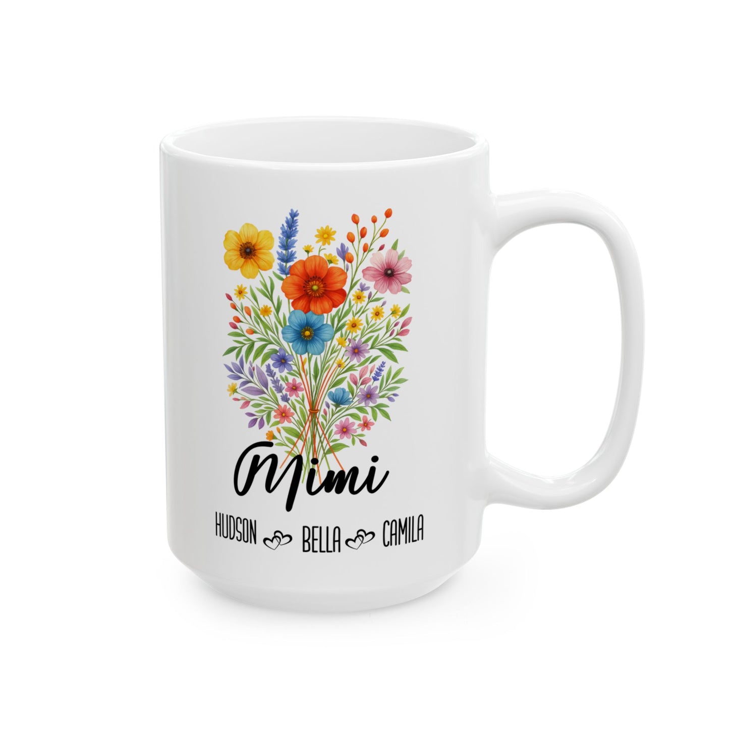 Mimi Mug 11oz 15oz Custom Coffee Cup Gift for Mimi Birthday or Mothers Day Personalized Ceramic Mug for Grandma from Grandkids
