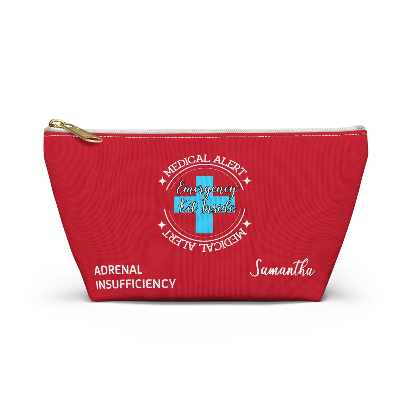 Personalized Medical Alert Emergency Kit Pouch for Adrenal Insufficiency Samantha Medication Organizer for Daily or Travel Use
