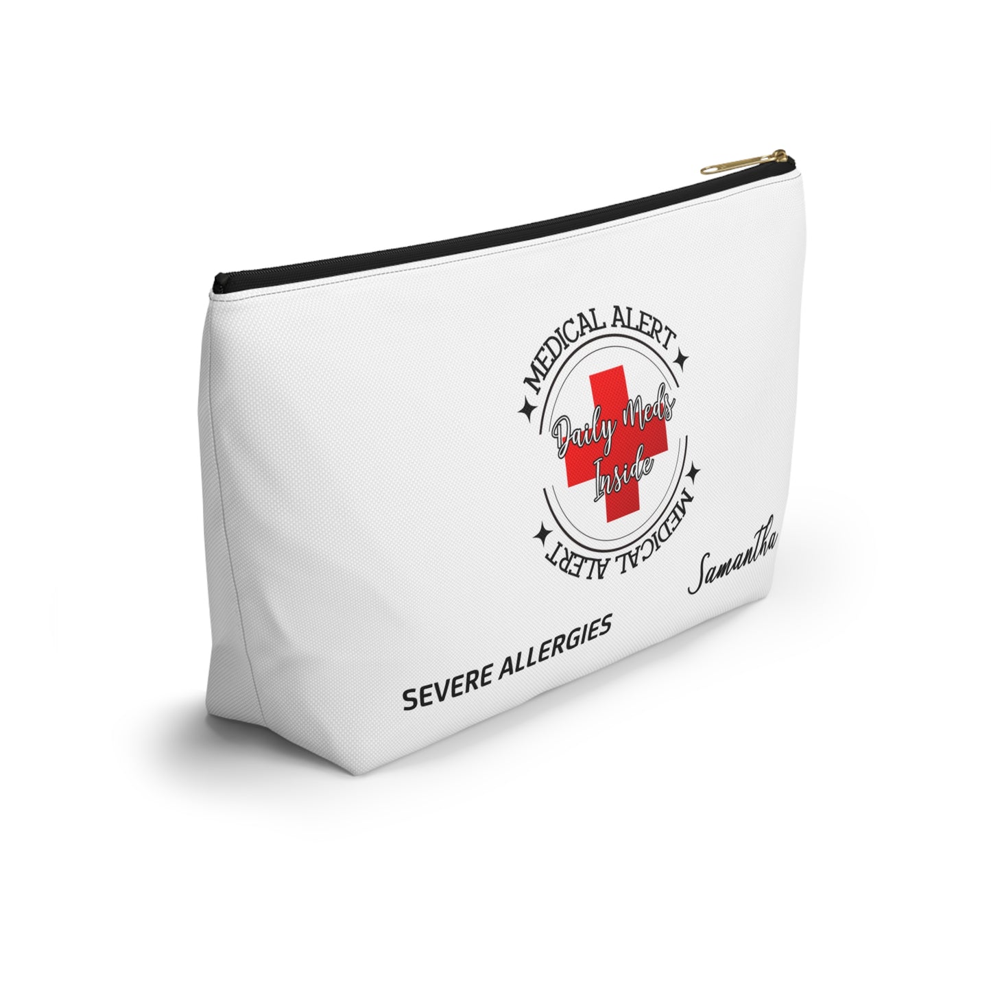 Personalized Medical Alert Accessory Pouch for SEVERE ALLERGIES - Samantha Edition
