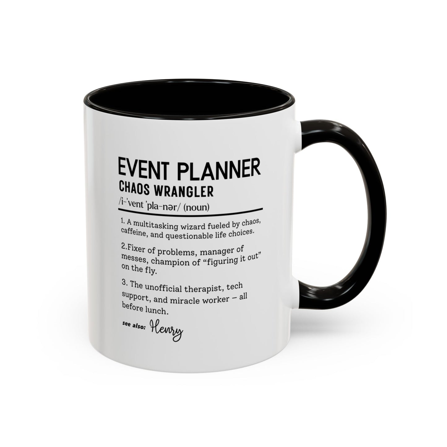Custom Event Planner Mug, Funny Organizer Gift, Planner Dictionary Mug, Personalized Party Mug, Colorful Mugs (11oz, 15oz)