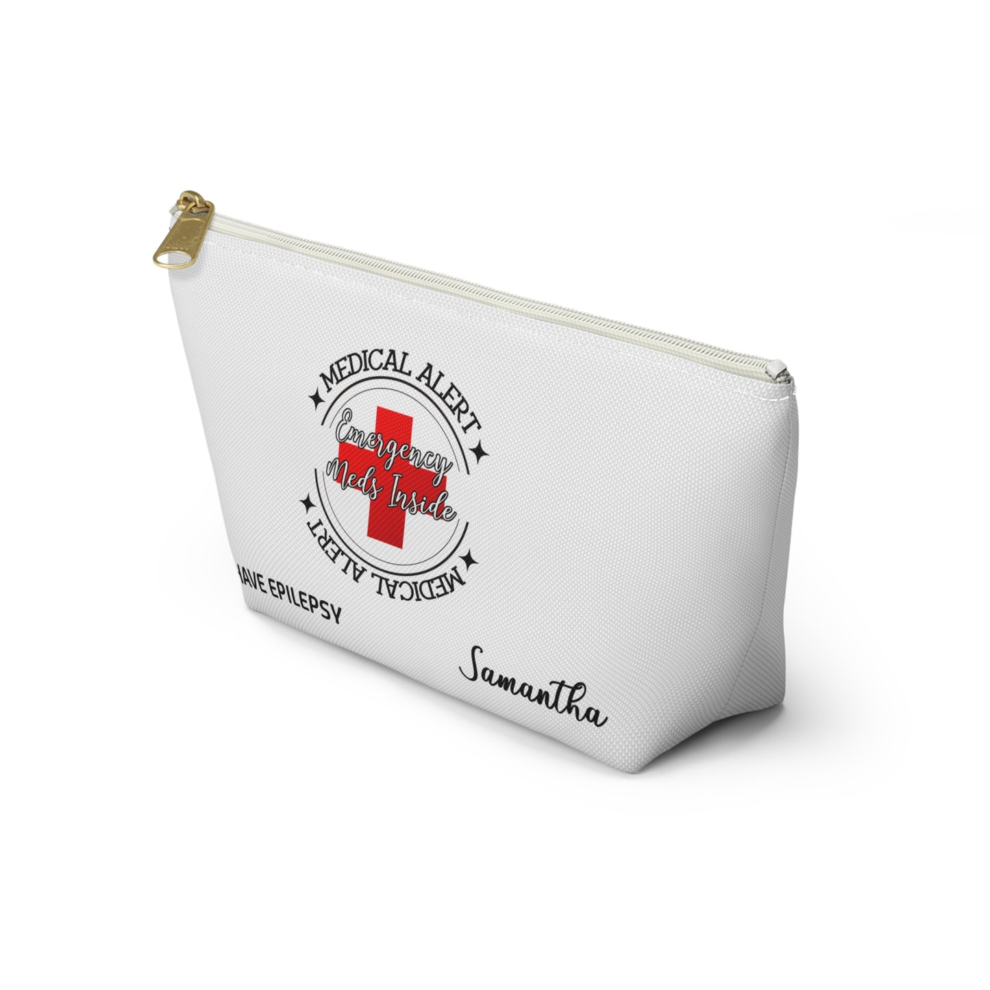 Personalized Medical Alert Epilepsy Emergency Meds Accessory Pouch for Samantha