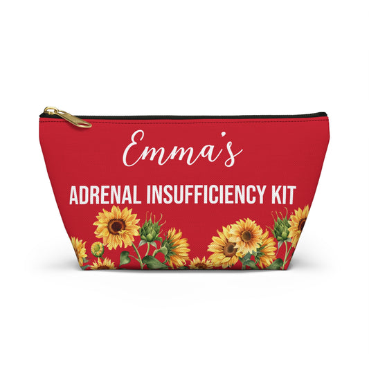 Adrenal Insufficiency Kit Personalized Medical Alert Pouch Emergency Steroid Meds Bag with Name Option for Daily and Travel Use