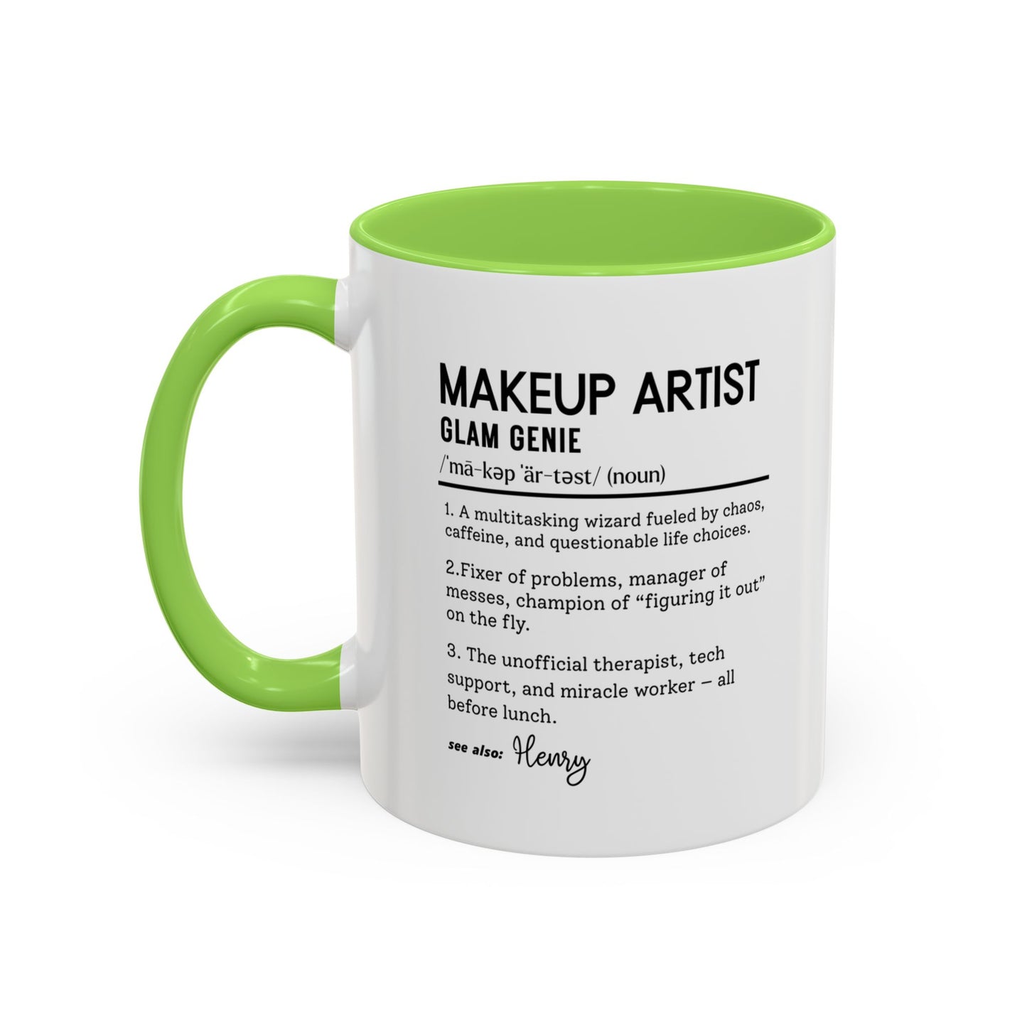 Glam Genie Mug, Funny Makeup Artist Gift, Beauty Lover Mug, MUA Coffee Cup, Personalized Makeup Mug, Colorful Mug (11oz, 15oz)