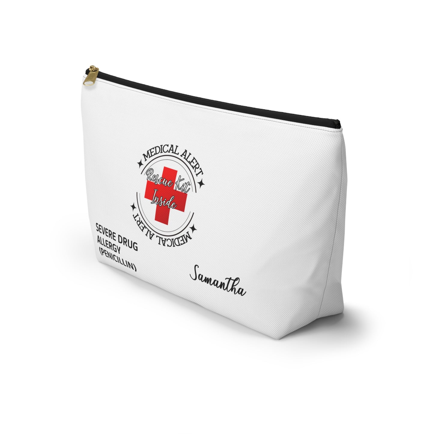 Personalized Medical Alert Rescue Kit Pouch for Samantha - Severe Penicillin Allergy