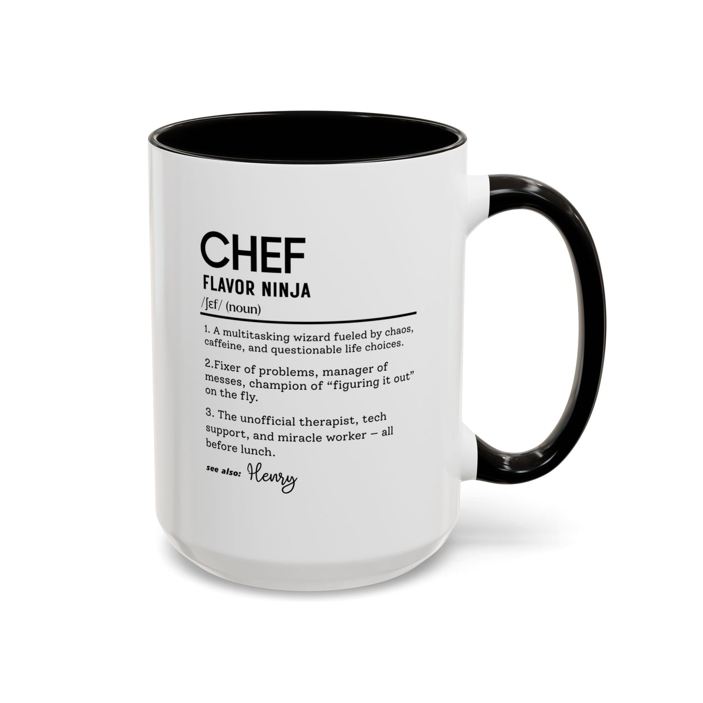 Funny Chef Mug, Custom Culinary Gift, Personalized Cooking Mug, Kitchen Humor Cup, Foodie Definition Mug, Colorful Mugs (11oz, 15oz)