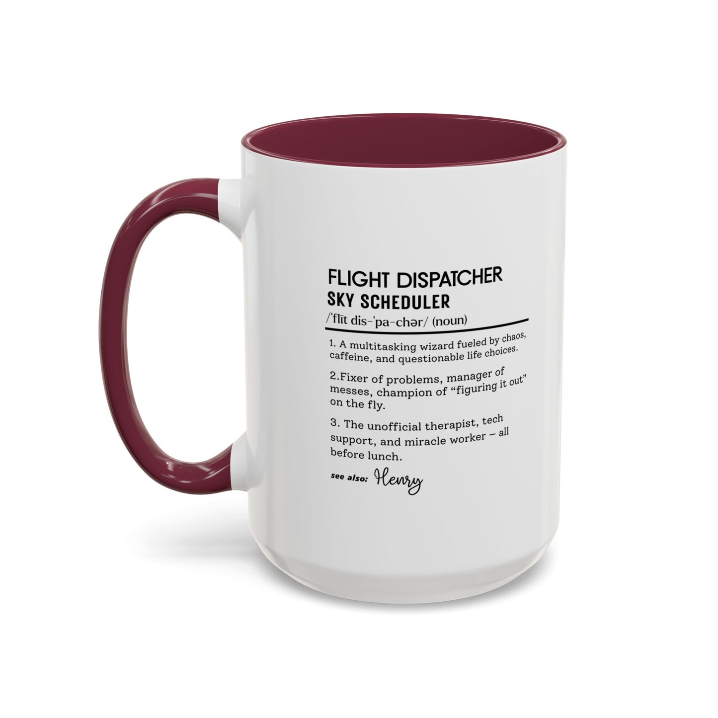 Custom Flight Dispatcher Mug, Funny Aviation Gift, Dispatcher Dictionary Mug, Personalized Pilot Mug, Airport Crew Coffee Cup