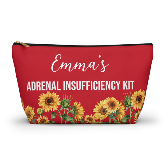 Adrenal Insufficiency Kit Personalized Medical Alert Pouch Emergency Steroid Meds Bag with Name Option for Daily and Travel Use