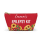 Epilepsy Emergency Kit Medical Alert Pouch Seizure Meds Bag Personalized Storage for Rescue Medication School Travel and Daily Use
