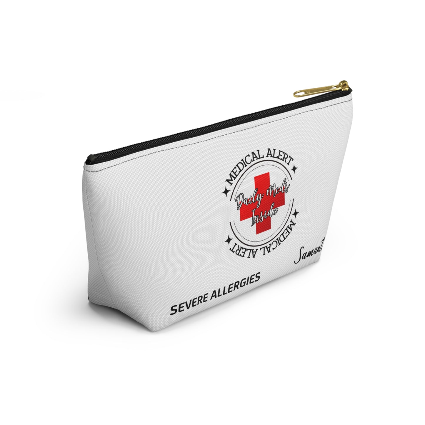 Personalized Medical Alert Accessory Pouch for SEVERE ALLERGIES - Samantha Edition