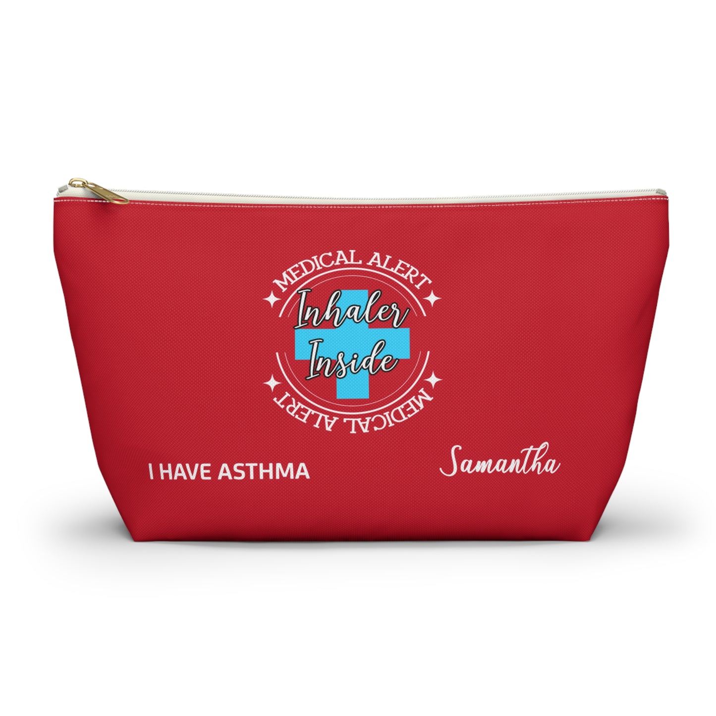 Personalized Medical Alert Inhaler Pouch for Asthma Samantha Emergency Respiratory Kit Inhaler Storage Travel School Ready