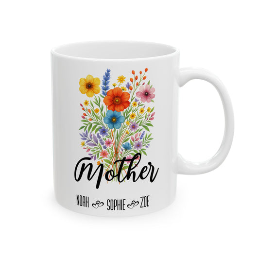 Mother Mug 11oz 15oz Custom Coffee Cup Gift for Mom Birthday Present or Mothers Day Personalized Ceramic Mug for Her Daily Use