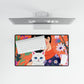 Floral Cat-Themed Desk Mats, Cute Home Office Accessories, Gift for Cat Lovers, Bright Workstation Decor, Pet Lover's Desk Decor