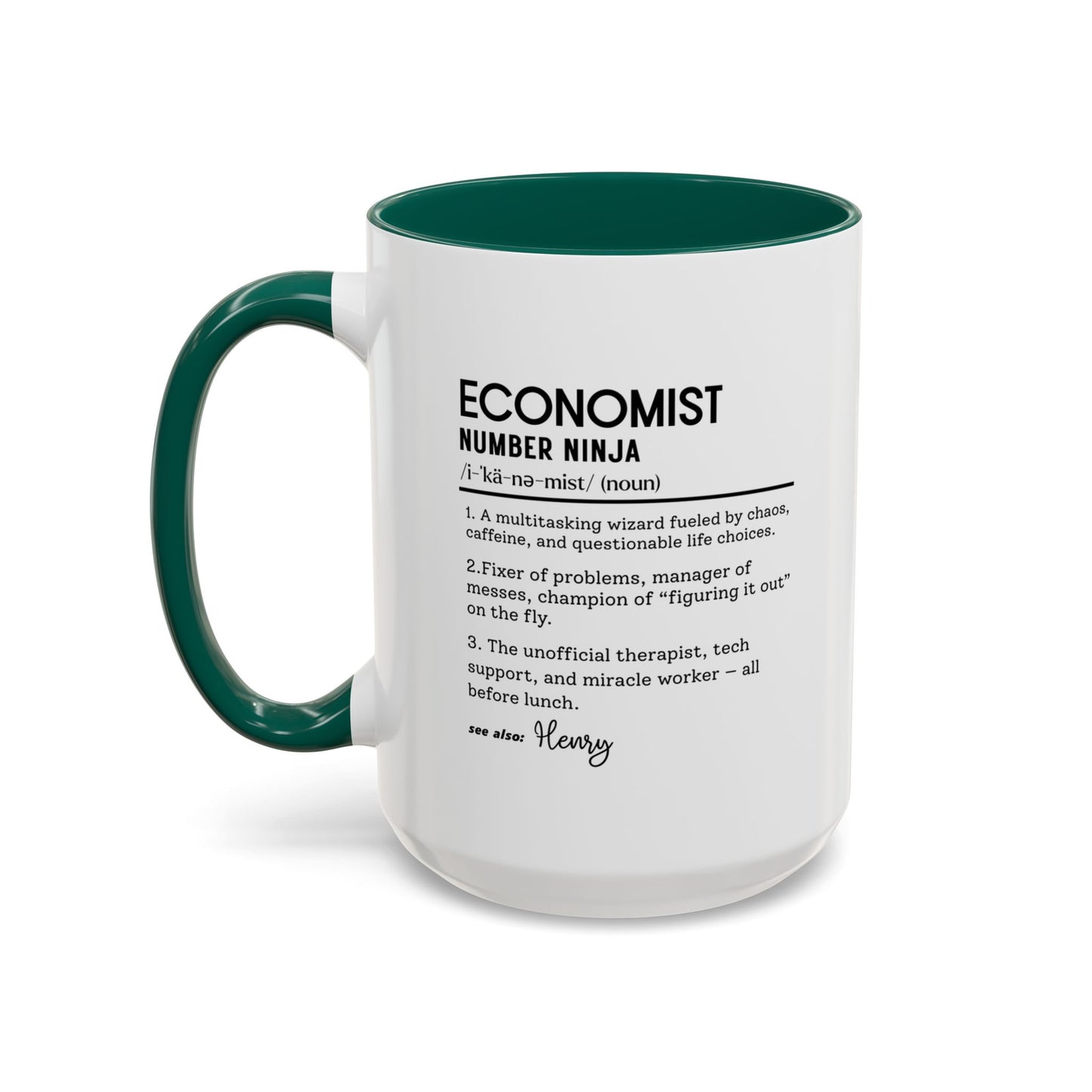 Funny Economist Mug, Number Ninja Dictionary Mug, Custom Coffee Cup for Finance Pros, Gift for Economists, Colorful Mugs (11oz, 15oz)