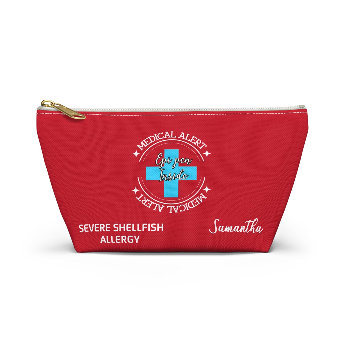 Personalized Medical Alert Epi Pen Pouch for Severe Shellfish Allergy Samantha Emergency Allergy Kit for School Travel Everyday