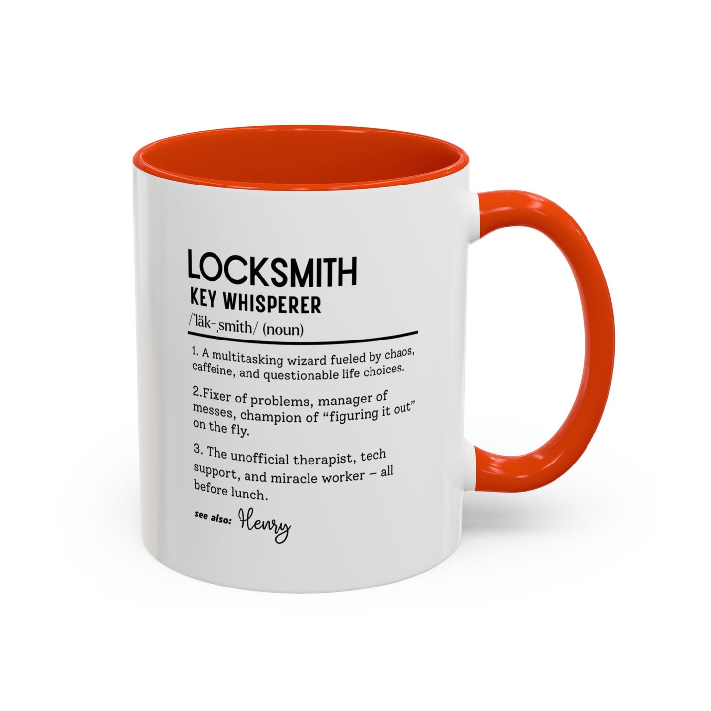 Personalized Locksmith Mug, Funny Dictionary Mug for Key Whisperers, Unique Gift for Locksmiths, Key Tech Mug, Colorful Mugs (11oz, 15oz)