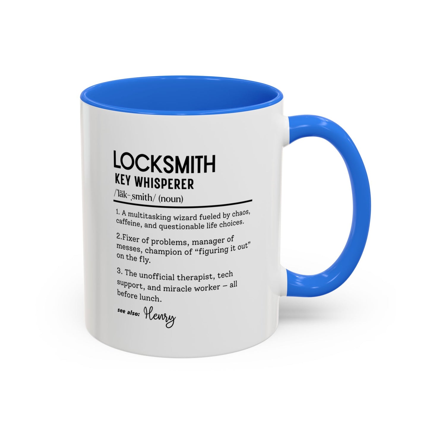 Personalized Locksmith Mug, Funny Dictionary Mug for Key Whisperers, Unique Gift for Locksmiths, Key Tech Mug, Colorful Mugs (11oz, 15oz)
