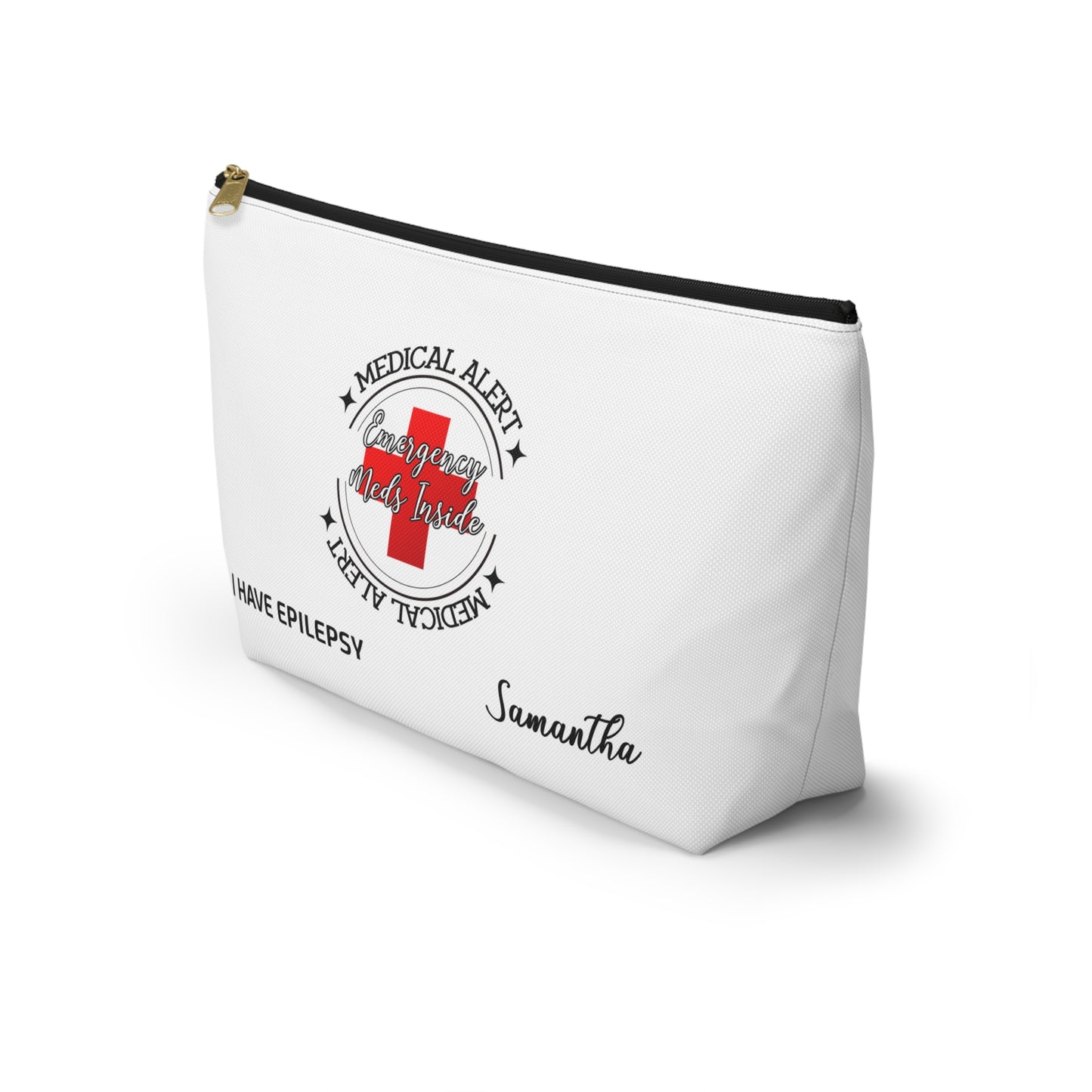 Personalized Medical Alert Epilepsy Emergency Meds Accessory Pouch for Samantha
