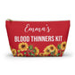 Blood Thinners Kit Medical Alert Pouch Personalized Medication Storage Bag for Anticoagulant Users Travel and Daily Safety Organizer
