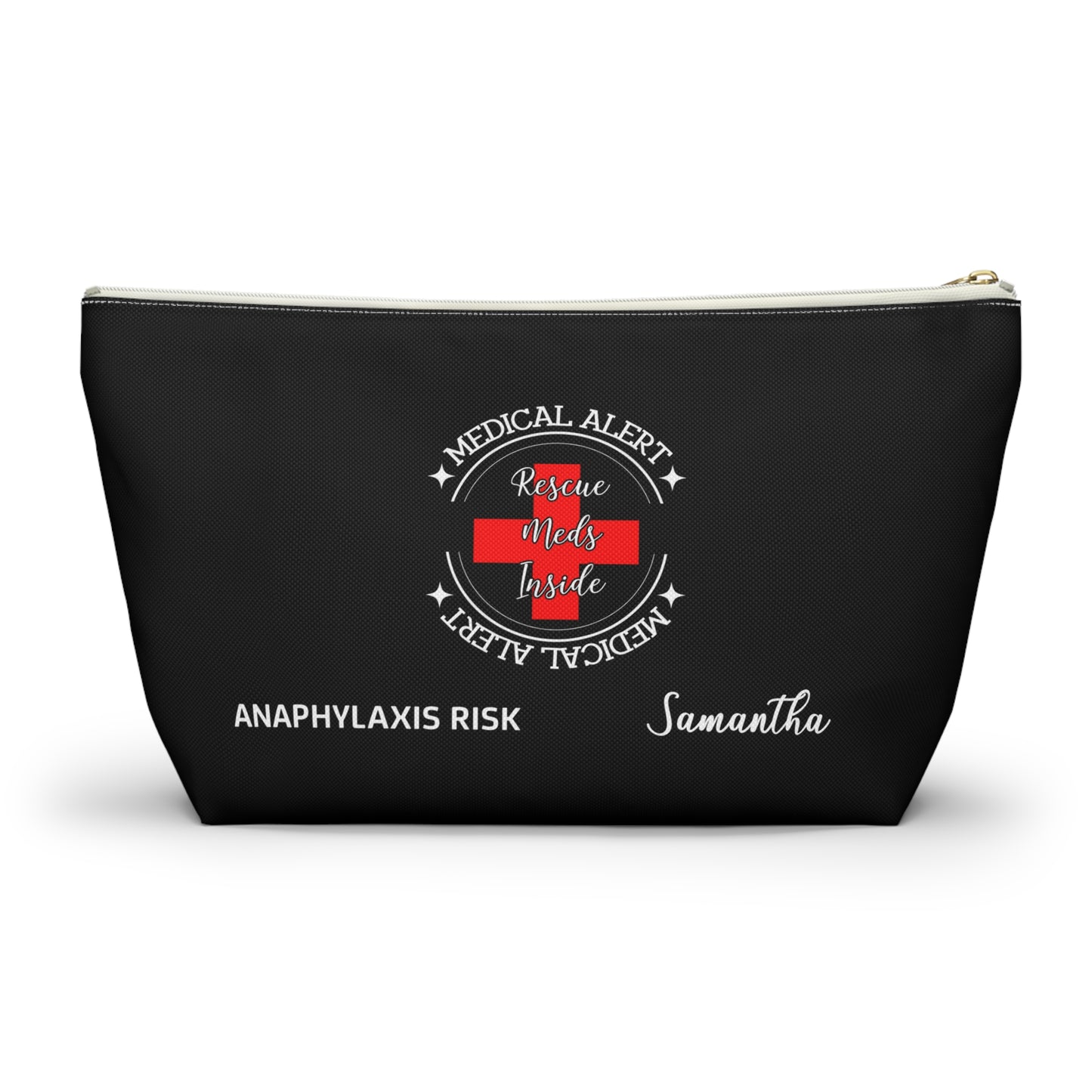 Personalized Medical Alert Rescue Meds Pouch for Anaphylaxis Risk Samantha Emergency Allergy Kit Travel Organizer